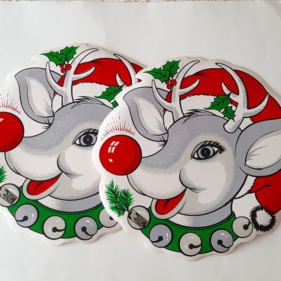 Vintage Christmas Rudolph The Red Nosed Reindeer Placemats (Set of 2) … - Picture 1 of 13